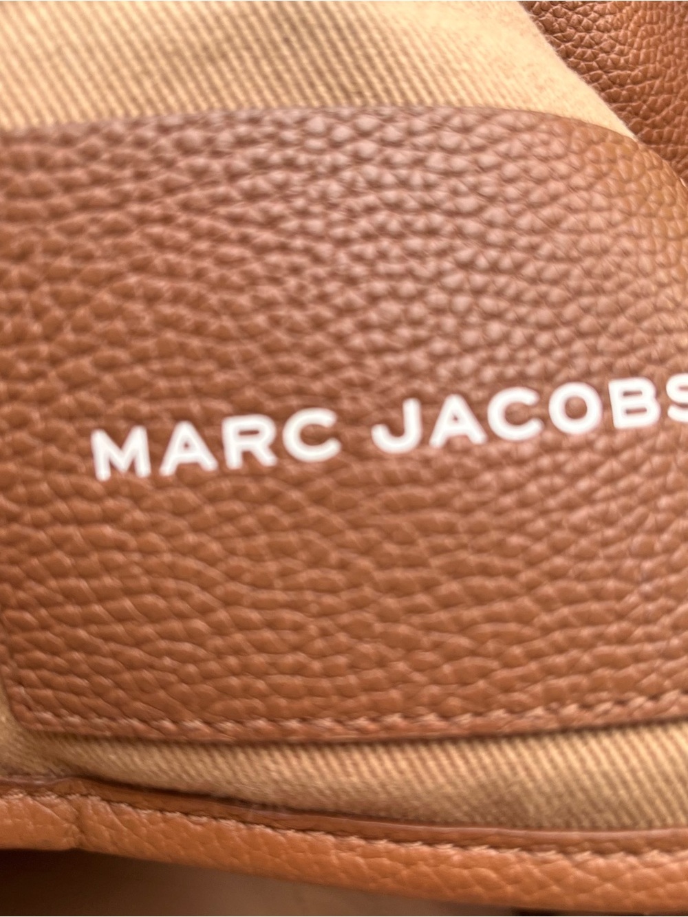 Marc Jacobs Tote Bag Full Grain Leather Large Luxury Handbag Travel Brown Tan - Picture 12 of 16